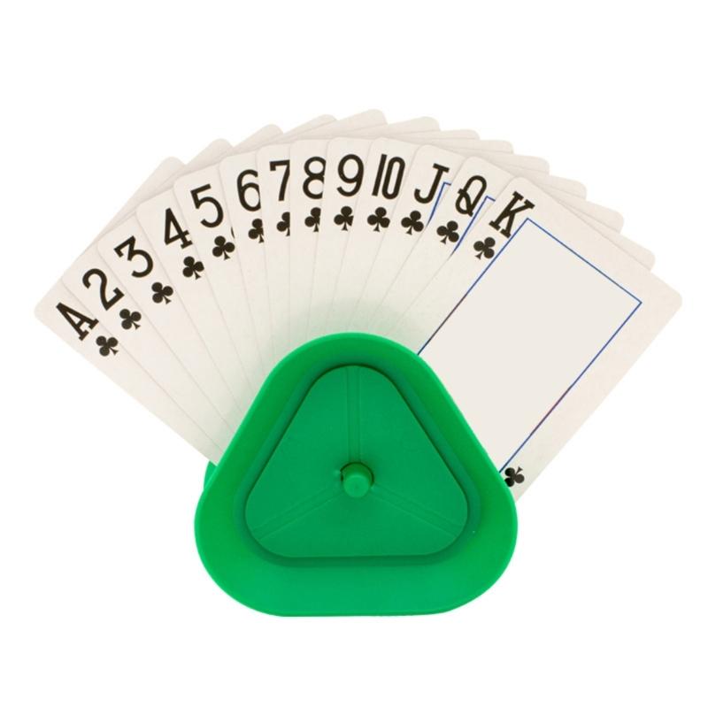 6Pcs Plastic Playing Card Holders Game Card Organizers Holder Triangular Shape Poker Rack for Kids Adults & Seniors