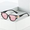 Triangular Cat Eye High-End Pearl Sunglasses, Plain Sunglasses, Women'S Trendy Glasses