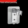 No-Drill Space Aluminum Adjustable Shower Head Holder with Hook