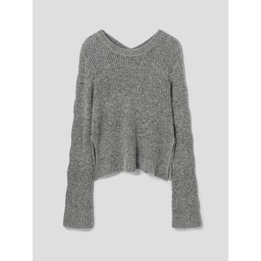 Anggae Alpaca Blend Round Pullover Gray