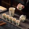 Set de ceai ceramic de lux Cutie cadou Nou set cadou de lux cu Gaiwan, Ceainic și Cești de ceai pentru cadouri și suveniruri