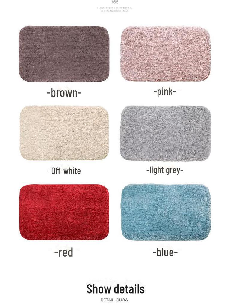 Alfombrillas absorbentes de felpa alta y antideslizantes para puertas de baño, inodoro y dormitorio