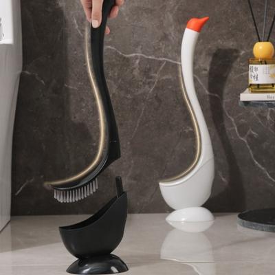 Schwanenförmige Langstiel-Toilettenbürste Dichter Borstenkopf Toilettenbürstenhalter Toilettenpömpel Reinigung