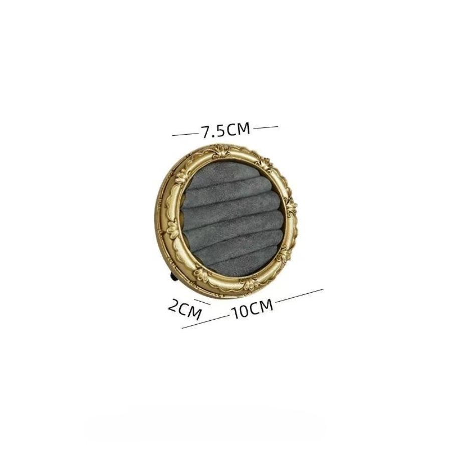 1PC Gold Frame Velvet Jewelry Display Tray Ring Earring Holder Wedding Gift Home Storage Elegant Anti-scratch Velvet Lining