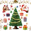 50x30cm Christmas Fridge Magnet Santa Claus Tree Elk Bell Christmas Tree Decoration Magnetic Stickers Winter Door Stickers