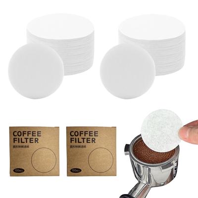 RuiChy Kávové papírové filtry, 200 kusů, Kulatý filtrační papír 51 mm, Náhradní papír pro sítka na kávu, Jednorázové kávové portafiltry, Moka konvičky