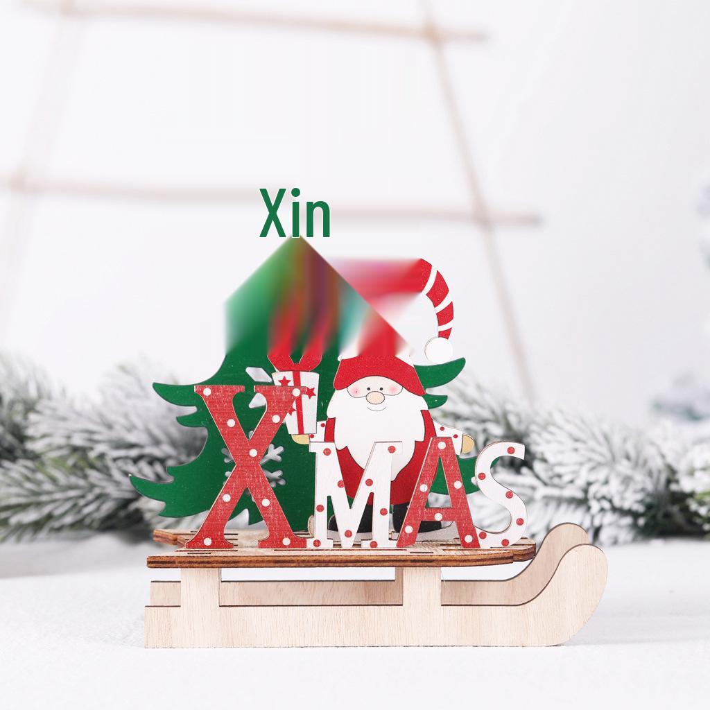 Creative DIY Wooden Santa Sleigh Ornament - Christmas Decoration & Children's Gift