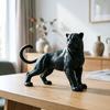3D-gedrucktes Black Panther Ornament Mini Matt Schwarz Schreibtischdekoration Dschungeltierfigur für Kinder, Spielzeuggeschenk für Jungen und Mädchen