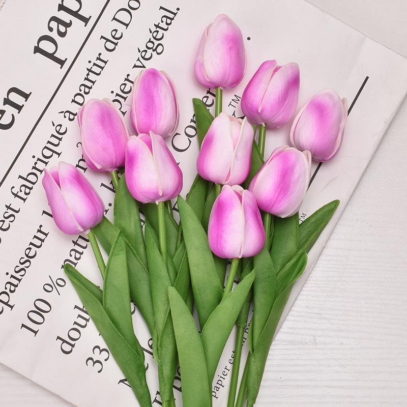 Mini Tulpen Haptik Kunstblumen für Hochzeit und Heimdekoration