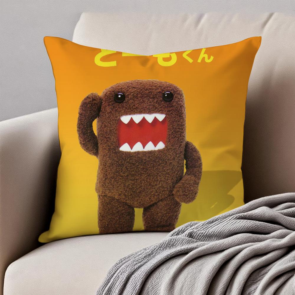 

Cute Funny Japanese DDomokun Cushion Cover Pillowcase Antidustmite Invisible Zipper Short Plush Sofa Cushion 30X30cm