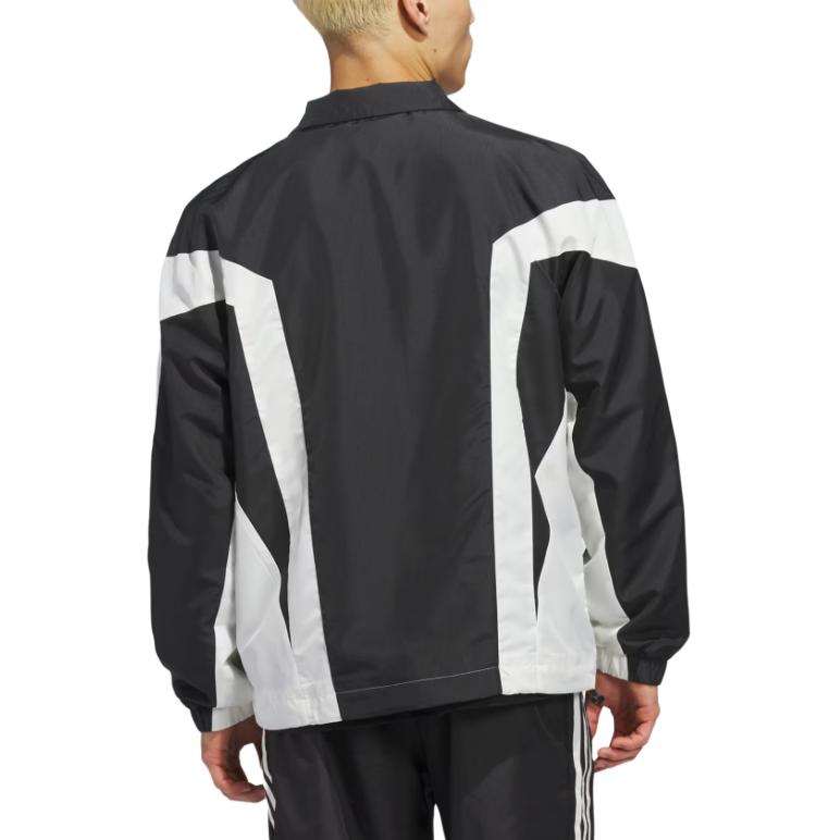 adidas Originals Basketball Color Block Windbreaker Jacket Black White JZ6965