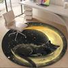 1PC Moon Cat Office Round Area Rug, Mat Suitable For Office, Under Office Chairs Bedroom Living Room Home Decor, Room Deco