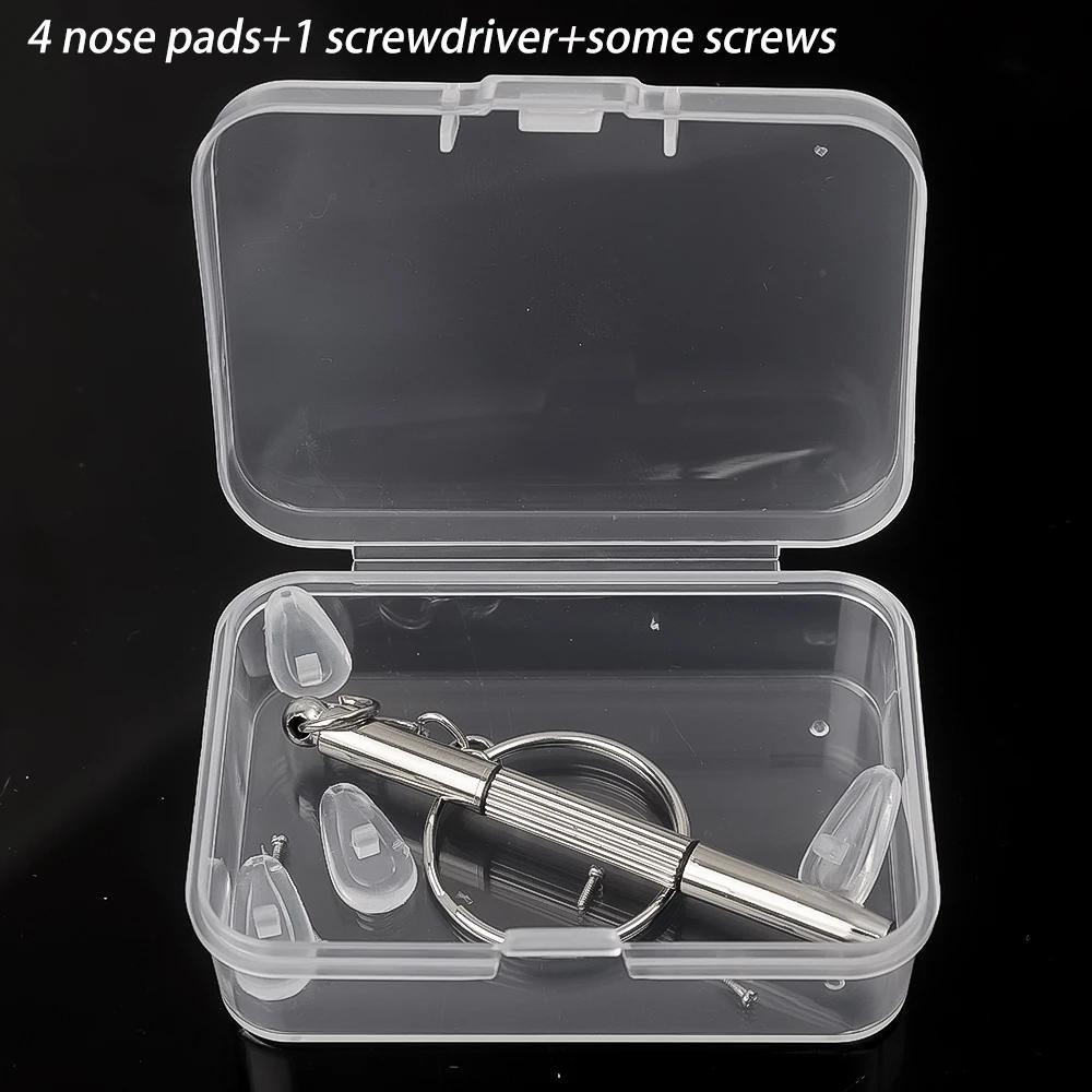 20Pcs/Set Silicone Glasses Nose Pad Airbag Soft Air Non-Slip Air Cushion Boles with Screws Screwdrivers Eyeglasses Accessories