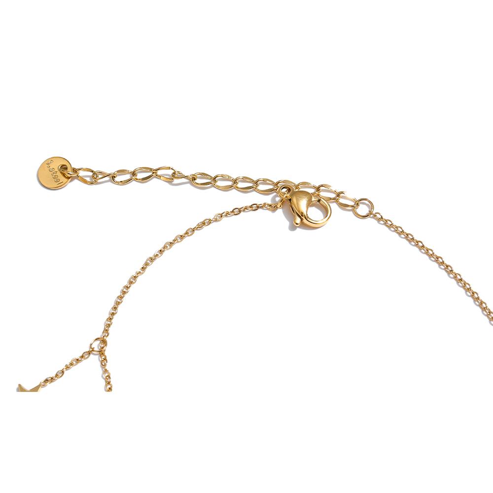 Yhpup 316L Stainless Steel Long Star Chain Anklet Summer Beach Foot Jewelry 18K PVD Plated Waterproof Accessories