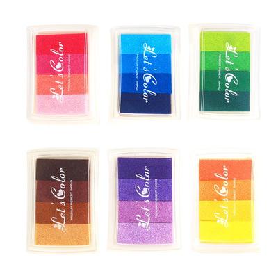 4-Color Gradient Fingerprint Ink Pad for Graffiti, Painting, and DIY Journals & Diaries Stamping