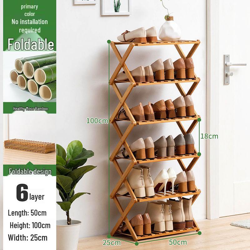 Compact Wooden Shoe Storage Rack: Multi-Layer, Dustproof Shoe Cabinet for Dorm or Entryway