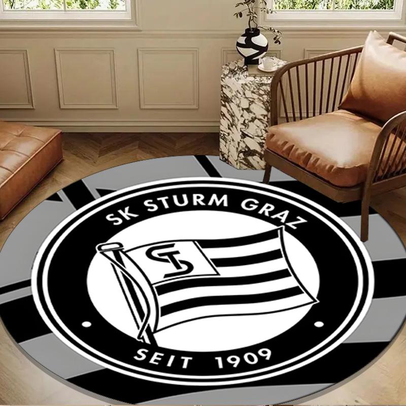 1PC Rug Sturm Graz Crest Emblem Round Mat Home Decor, Chair Rug For livingroom,Bedroom, Doormat Home Decor Birthday Gift Christmas Gifts