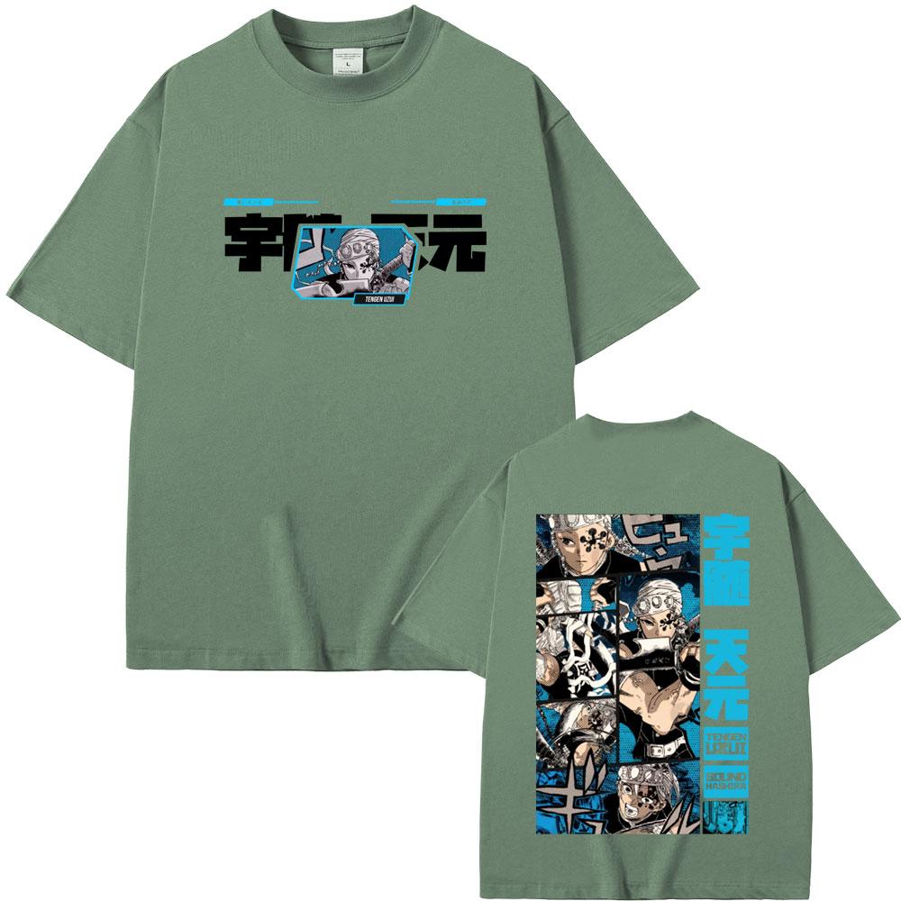 Anime Demon Slayer T-shirt Funny Muscle Rat T Shirts Uzui Tengen Graphic Tshirt Summer Men Women Casual Cotton Oversized Tees