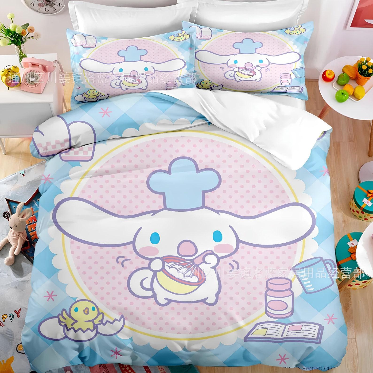 Sanrio Cinnamoroll Duvet Cover Set, Custom Bedding 135x200cm