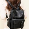 Multifunctional Student School Bag PU Peather Mommy Shoulder Bag Vintage Student Backpack  Women