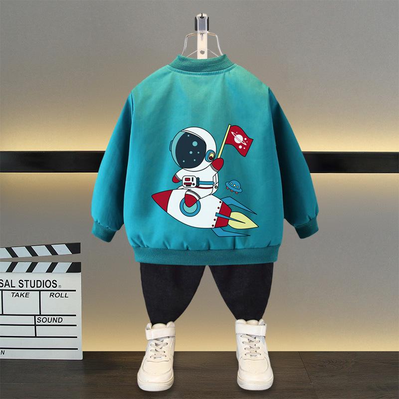 Spring Autumn Baby Boys and Girls Jacket Fashion Cartoon Bear Pattern Kids Windbreaker Coats For Children Outerwear Clothing 2-12Year