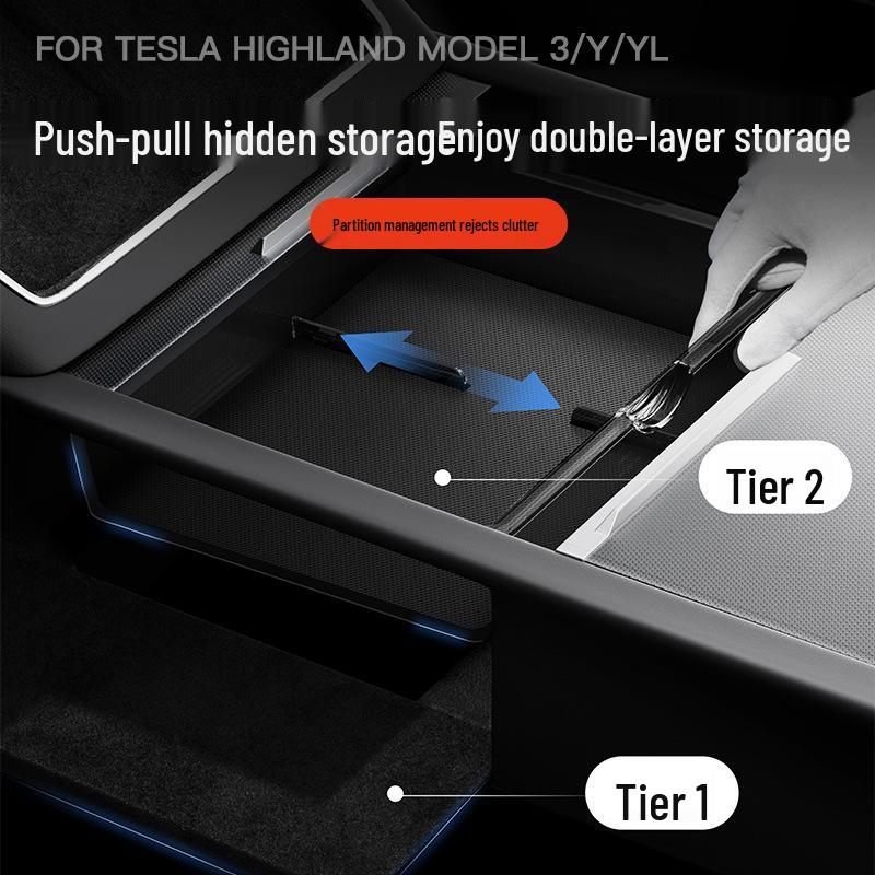 Compatible Storage Organizer for Tesla Center Console: Model Y/3/YL Armrest Accessories