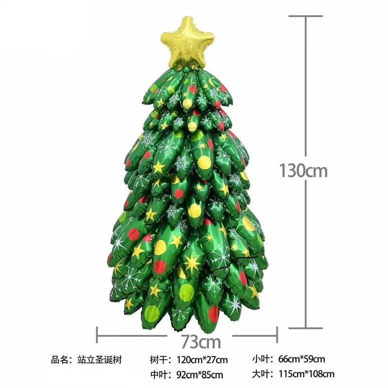 

New Large Christmas Tree 3D Standing Golden Deer Santa Claus Walnut Man Snowman Christmas Party Decoration Aluminum Film Balloon Other