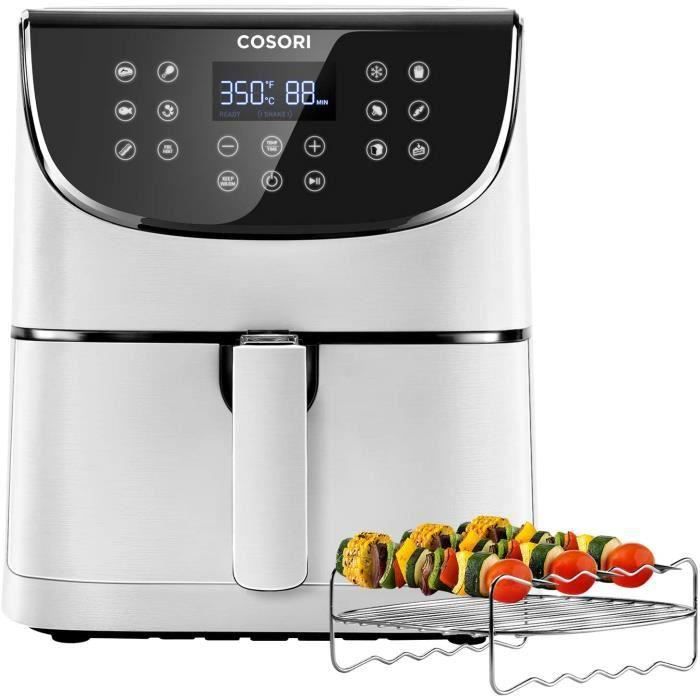 Cosori Friteuse sans Huile à Air Chaude 5,5L, avec 11 Programmes, Fonction de Maintien au Chaud & Préchauffage-Blanc