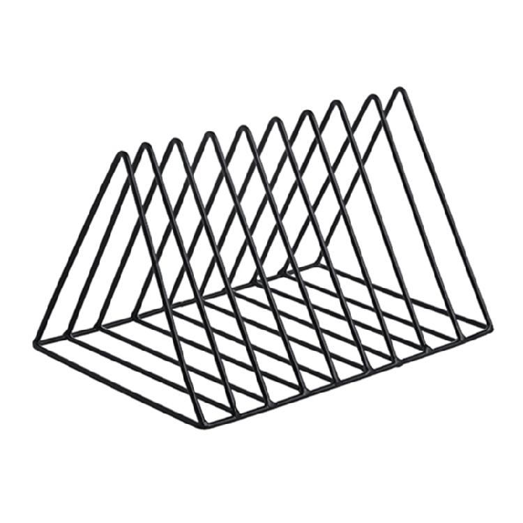 Triangular Metal Bookend 9 Compartments Book Magazine Stand Space Saving Desk Book Organizers Magazine Rack for Office L чёрный