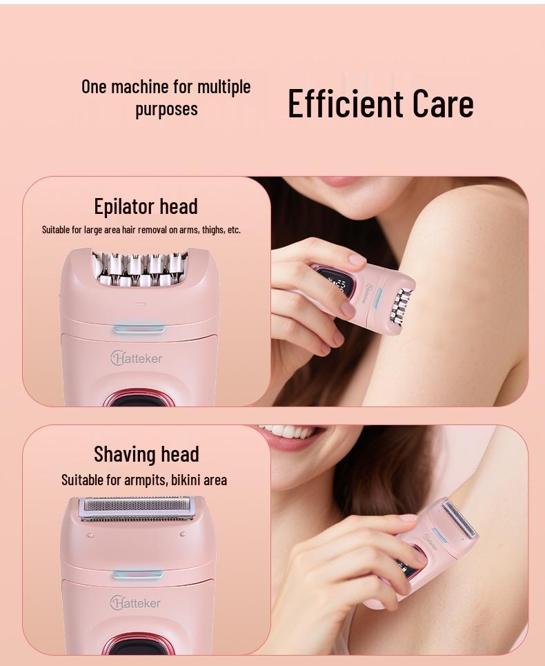 Hatteker 5-in-1 Epilierer & Trimmer Set für Frauen für Achseln, Beine und Intimbereiche.