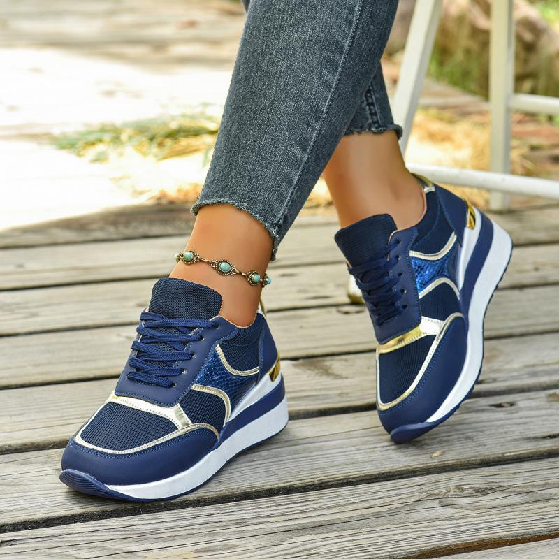 Large size casual sports shoes, new European and American platform-soled front lace-up sports shoes