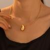 Trendy Gold Water Drop Pendant Necklace - 18K Gold Plated Stainless Steel, Unique Niche Design
