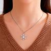 Snow Flower Pendant Necklace Earrings Set for Women Stainless Steel Elegant Jewelry Valentine's Day Party Gifts Wear 2026 New
