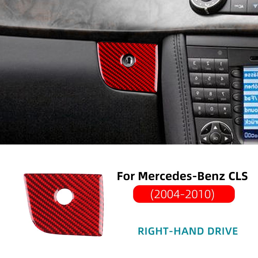 Real Soft Carbon Fiber For Mercedes CLS C219 2004-2010 Co-pilot Glove Box Switch Decor Trim Sticker Auto Interior Accessories