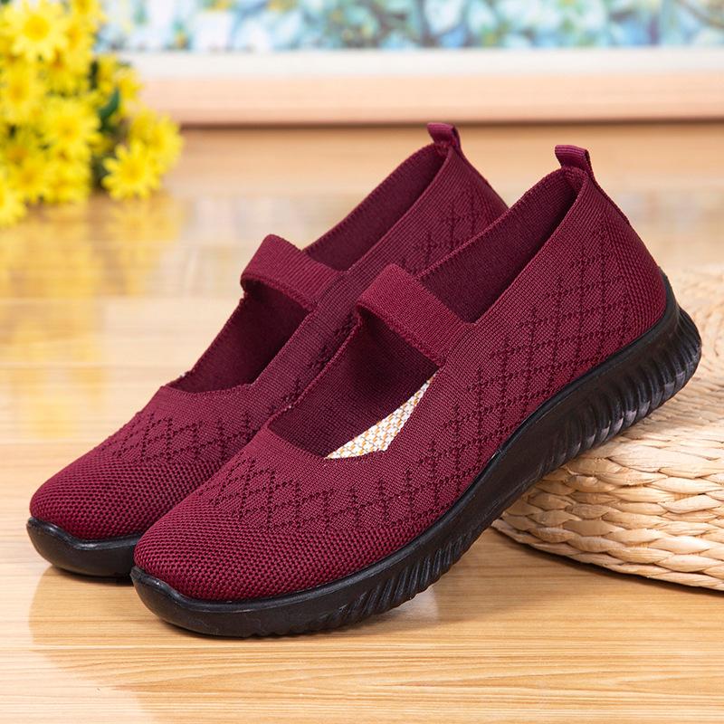 Summer and autumn new old Beijing craft cloth shoes one-pedal non-slip mother shoes women's middle-aged and elderly walking shoes
