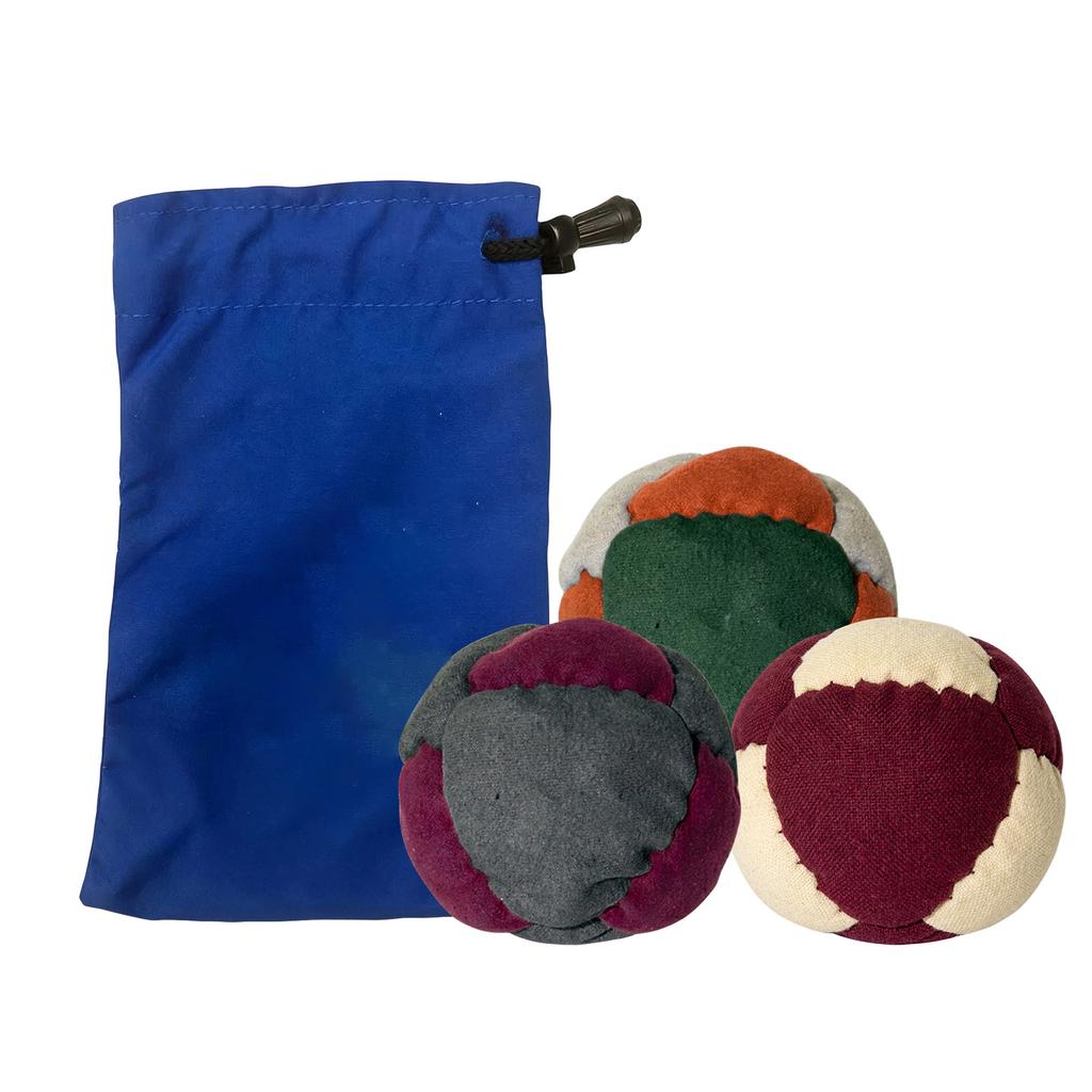 Traditional Fabric Footbag Set 6cm Retro Style Hacky Sack Balls with Drawstring Storage Bag Durable Soft Textile Material for Skill Practice
