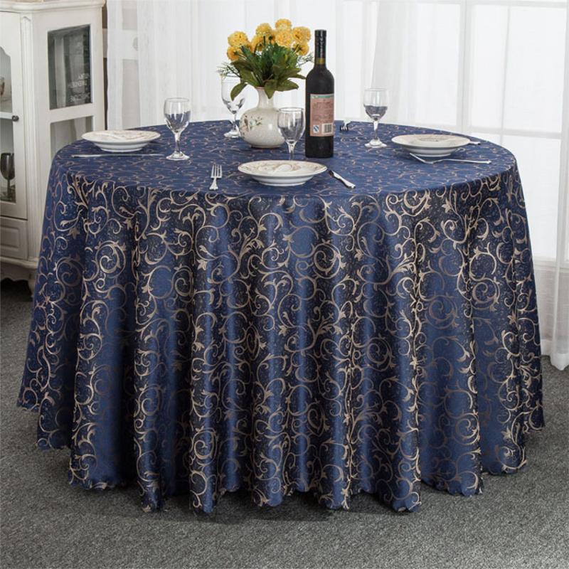 Luksus rødt rundt hotell Spisebordduk Firkantet Gyldenblomstret Bryllupsbord Skjørttrekk Dekorasjon Fest Restaurant Duk