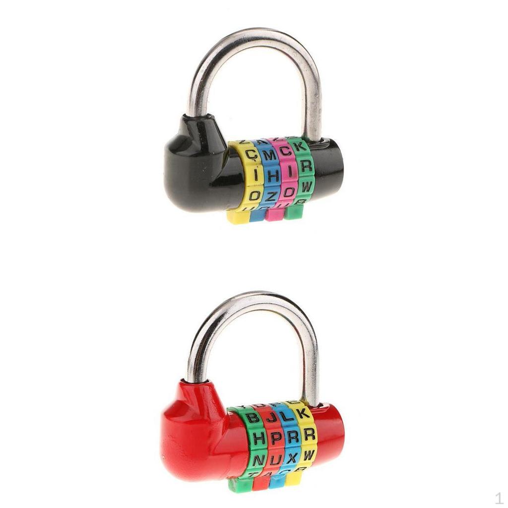 2 Pieces 4 Digit Dial Letter Combination Padlocks Code Lock Travel Luggage Suitcase Sturdy
