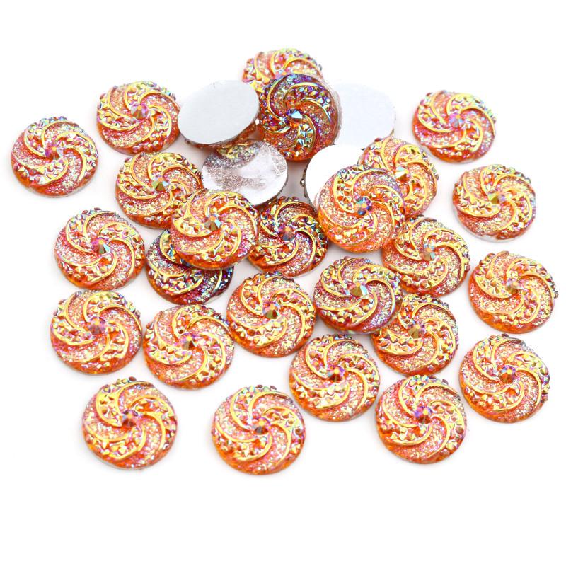 

New Fashion 40pcs 12mm Mix Colors Windmill Style Flat back Resin Cabochon For Bracelet Earrings accessories