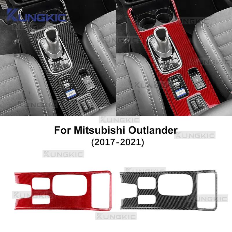 Real Carbon Fiber Gear Shift Panel Sticker for Mitsubishi Outlander 2017-2021, Left & Right Hand Drive Car Interior Trim