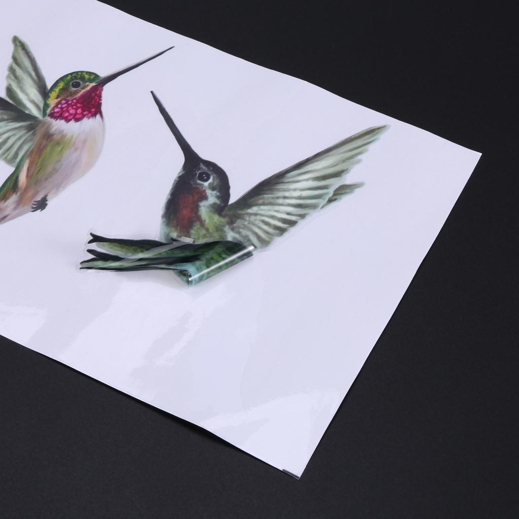 M-Modern-8 Large Beautiful Humming Bird Static Cling Window Stickers Hummingbird Anti Collision Bird Strike Window Stickers