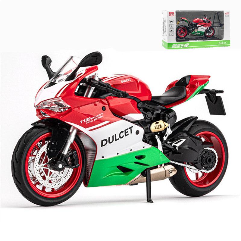 1/12 Ducati 1199 Panigale Alloy Racing Motorcycle Model Diecast Metal Toy Street Sports Motorcycle Model Sound and Light Childrens Gift