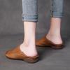 Johnature Genuine Leather Loafers Round Toe Soft Soled Versatile Soft Cowhide Women's Low Heeled Leisure Shoes