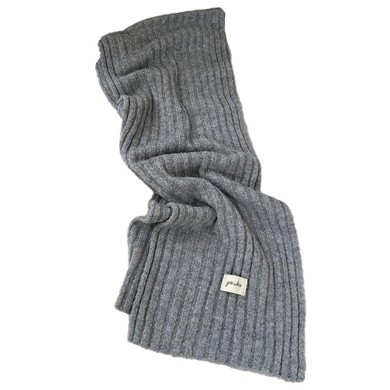 

Men s and women s versatile shawls, warm in autumn and winter, solid color atmosphere, extended wool scarves, scarves Above 175cm світло-сірий колір