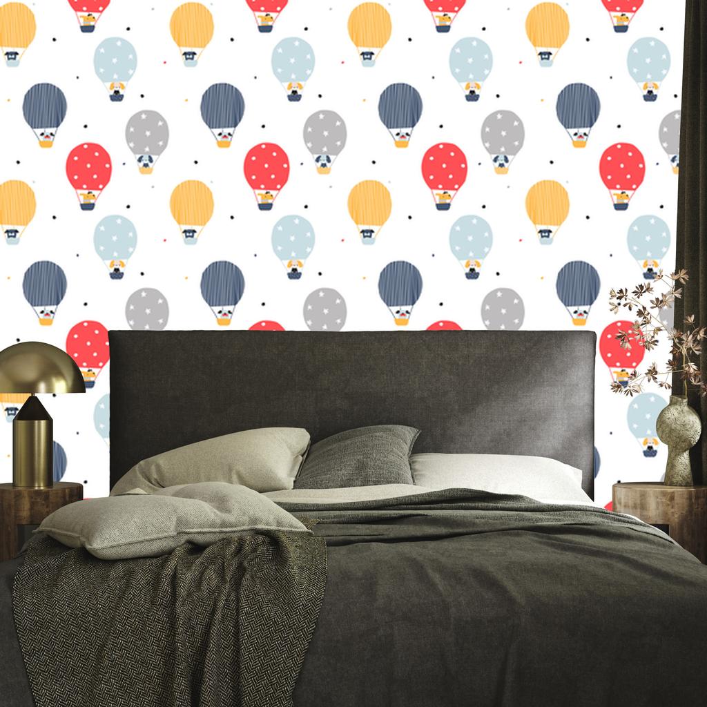 Dogs with Balloons Wallpaper for Living Room and Bedroom 50x1000