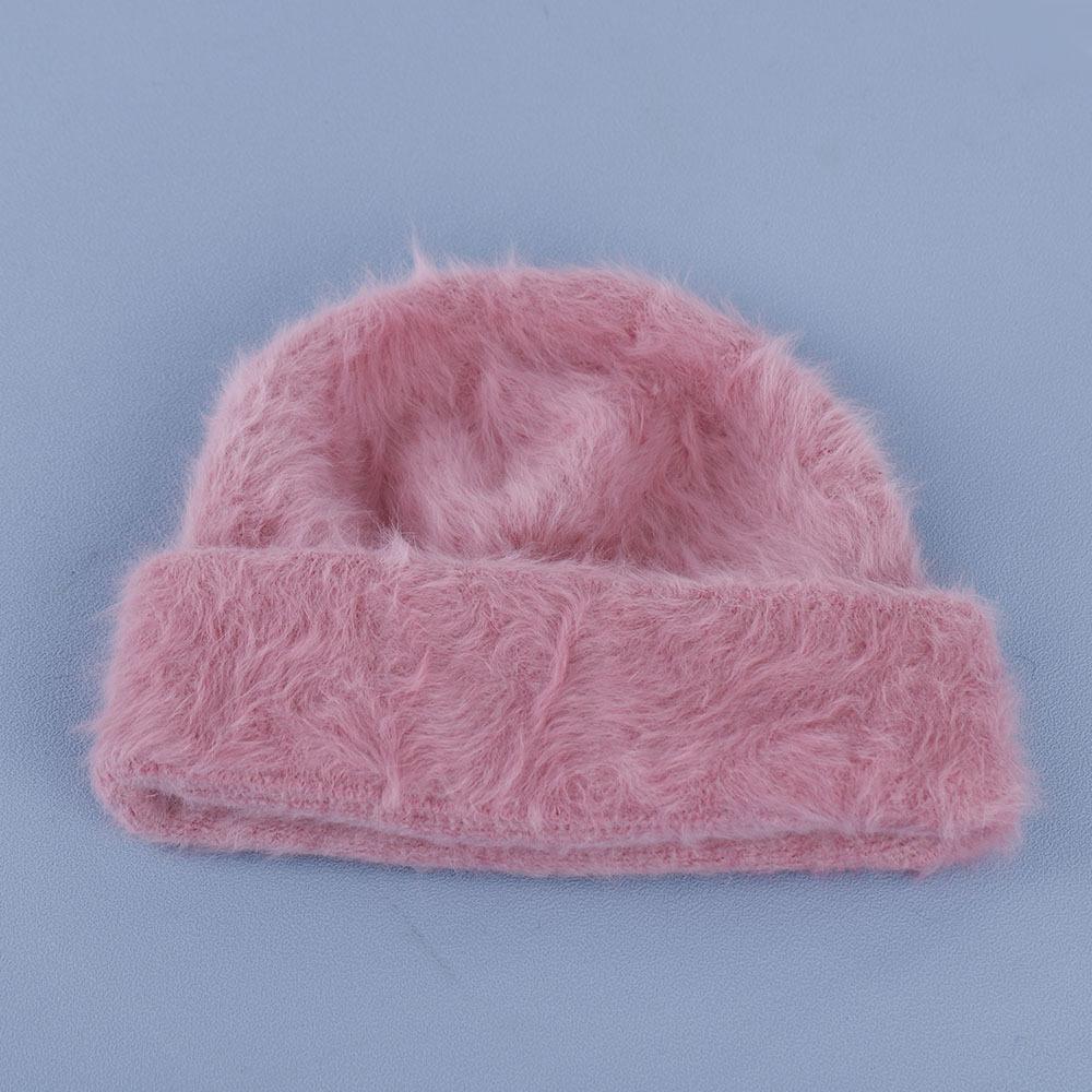 Rabbit hair Beanies hat for women autumn and winter plush cute head cap cold resistant warm furry hat