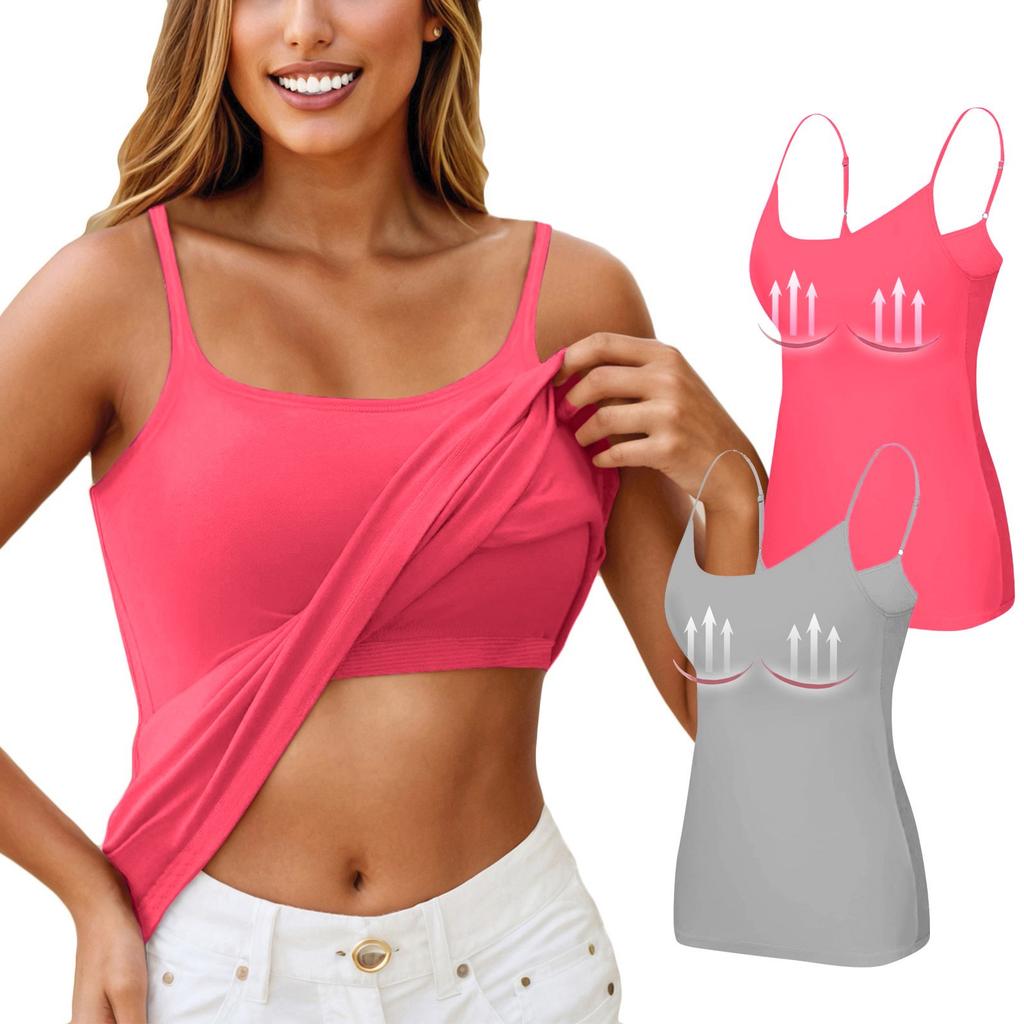 2PC Women's Camisole With Bottom And Chest Pad, Sexy Oversized Underwear With Chest Pad