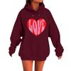 Women's Loose Comfortable Casual Fashionable Love Printed Long Sleeved Sweatshirt