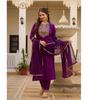 Damedesigner Festklær Kurta Pant Dupatta Sett Indisk Pakistansk Salwar Kameez Kurti Kjole