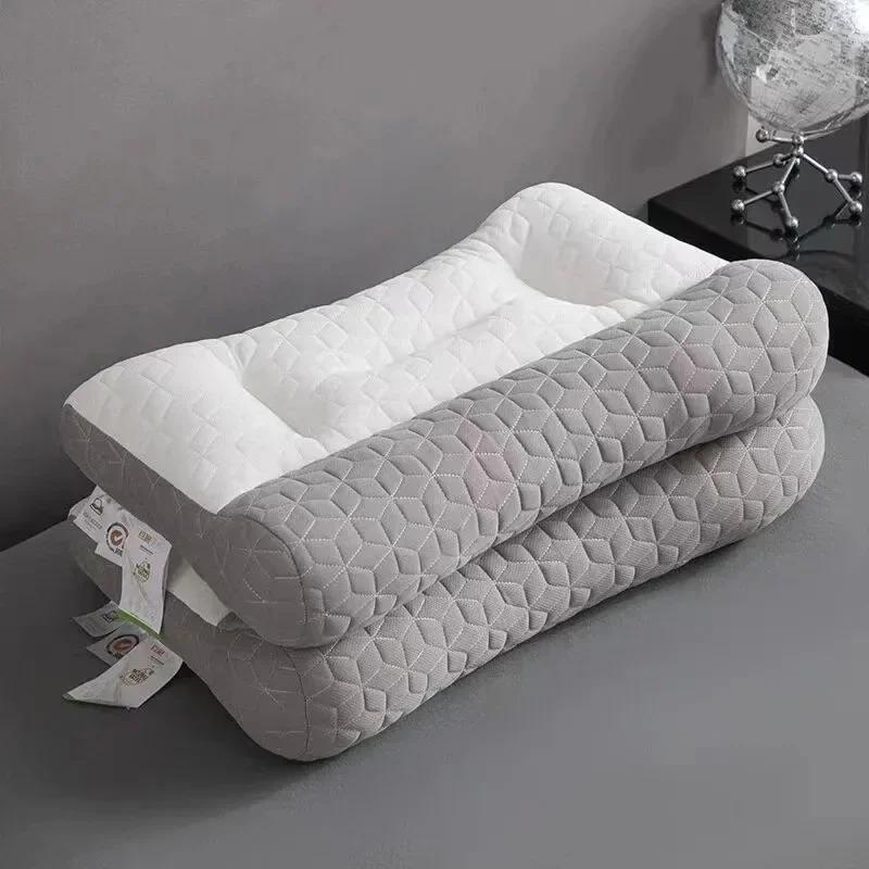 Latex memory pillow neck pillow orthopedic sleep aid neck pillow high elastic soft porosity suitable for home